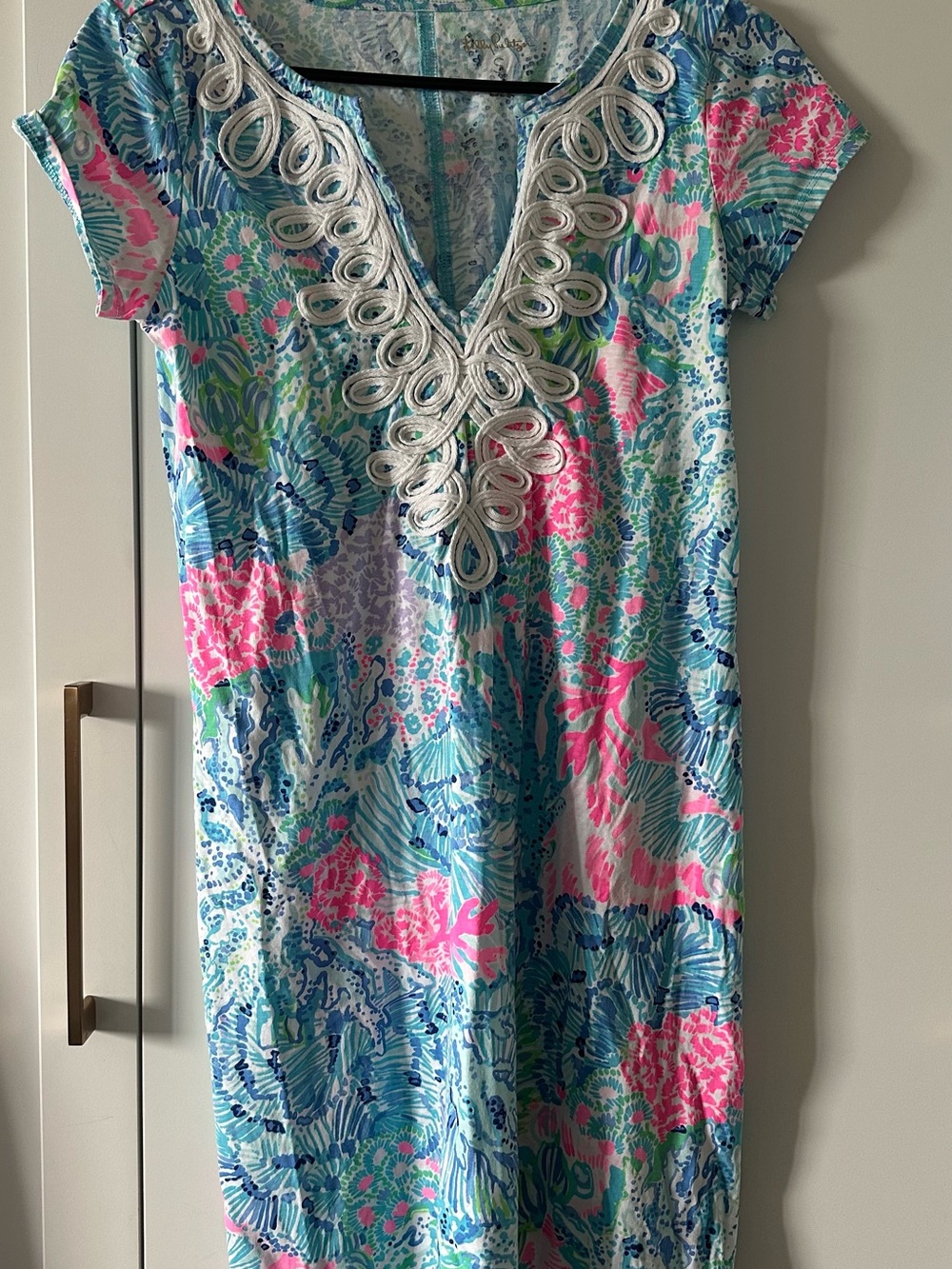 Lilly Pulitzer Aqua, Blue and Green Printed Top